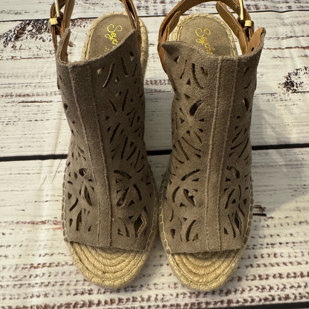 Seychelles Tan Espadrille Wedges